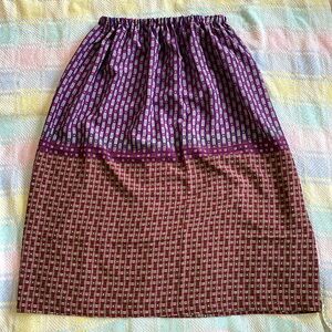 Handmade silky flower power colorblock stripe skirt S/M/L